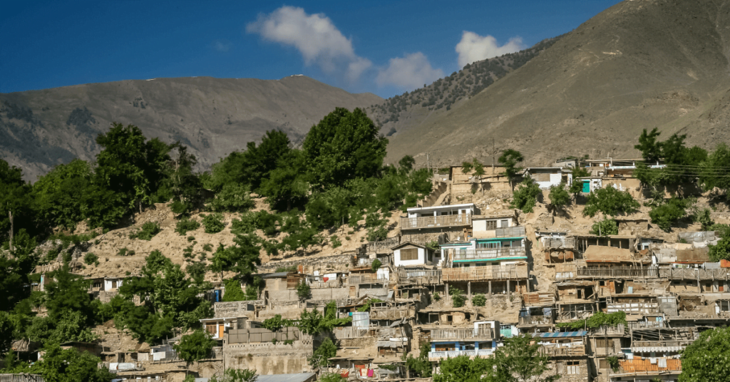 View of Chitral City Residential Area in Summers